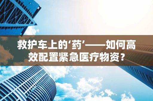 救护车上的‘药’——如何高效配置紧急医疗物资？
