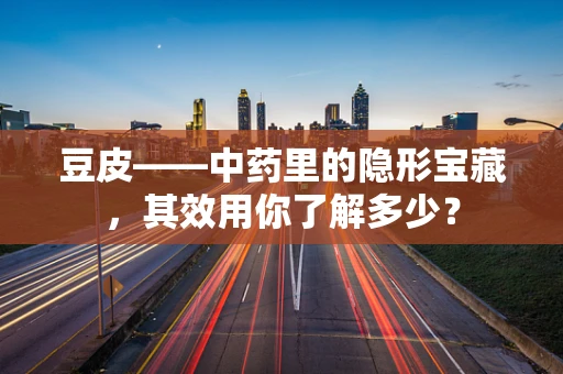 豆皮——中药里的隐形宝藏，其效用你了解多少？
