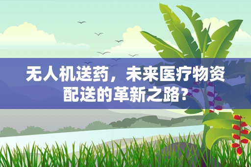 无人机送药，未来医疗物资配送的革新之路？