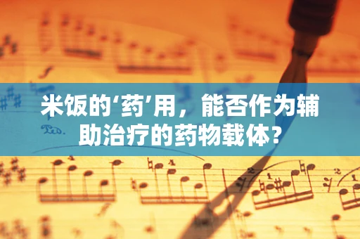 米饭的‘药’用，能否作为辅助治疗的药物载体？