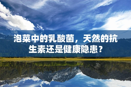 泡菜中的乳酸菌，天然的抗生素还是健康隐患？