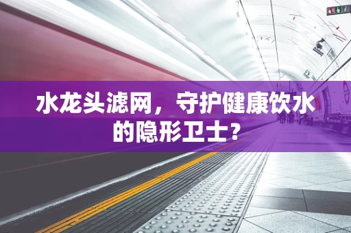 水龙头滤网，守护健康饮水的隐形卫士？