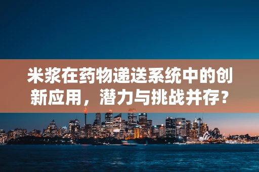 米浆在药物递送系统中的创新应用，潜力与挑战并存？