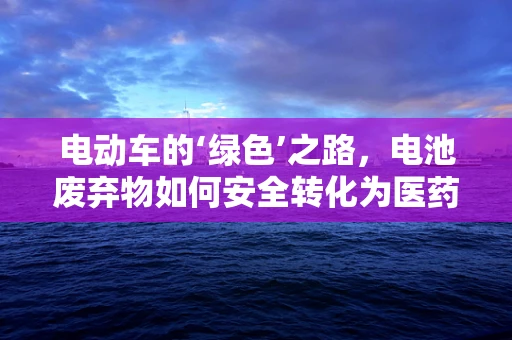 电动车的‘绿色’之路，电池废弃物如何安全转化为医药研发新资源？