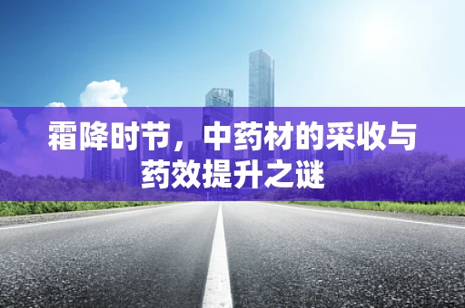 霜降时节，中药材的采收与药效提升之谜