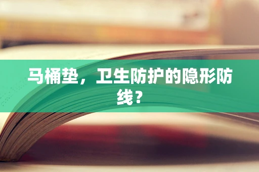 马桶垫，卫生防护的隐形防线？