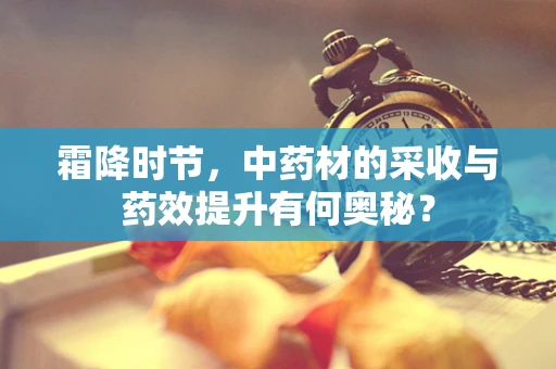 霜降时节，中药材的采收与药效提升有何奥秘？