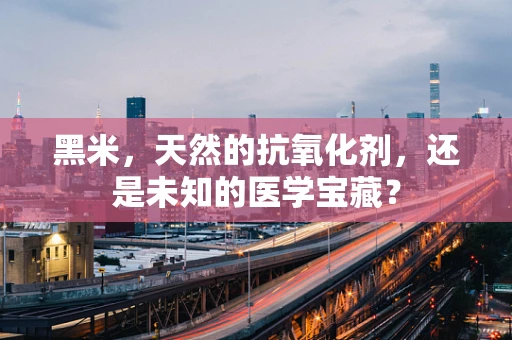 黑米，天然的抗氧化剂，还是未知的医学宝藏？