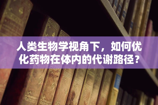人类生物学视角下，如何优化药物在体内的代谢路径？